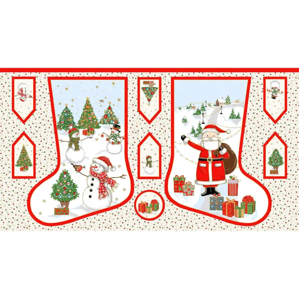 Jolly St Nick Stocking - Sewing Panel - Makower
