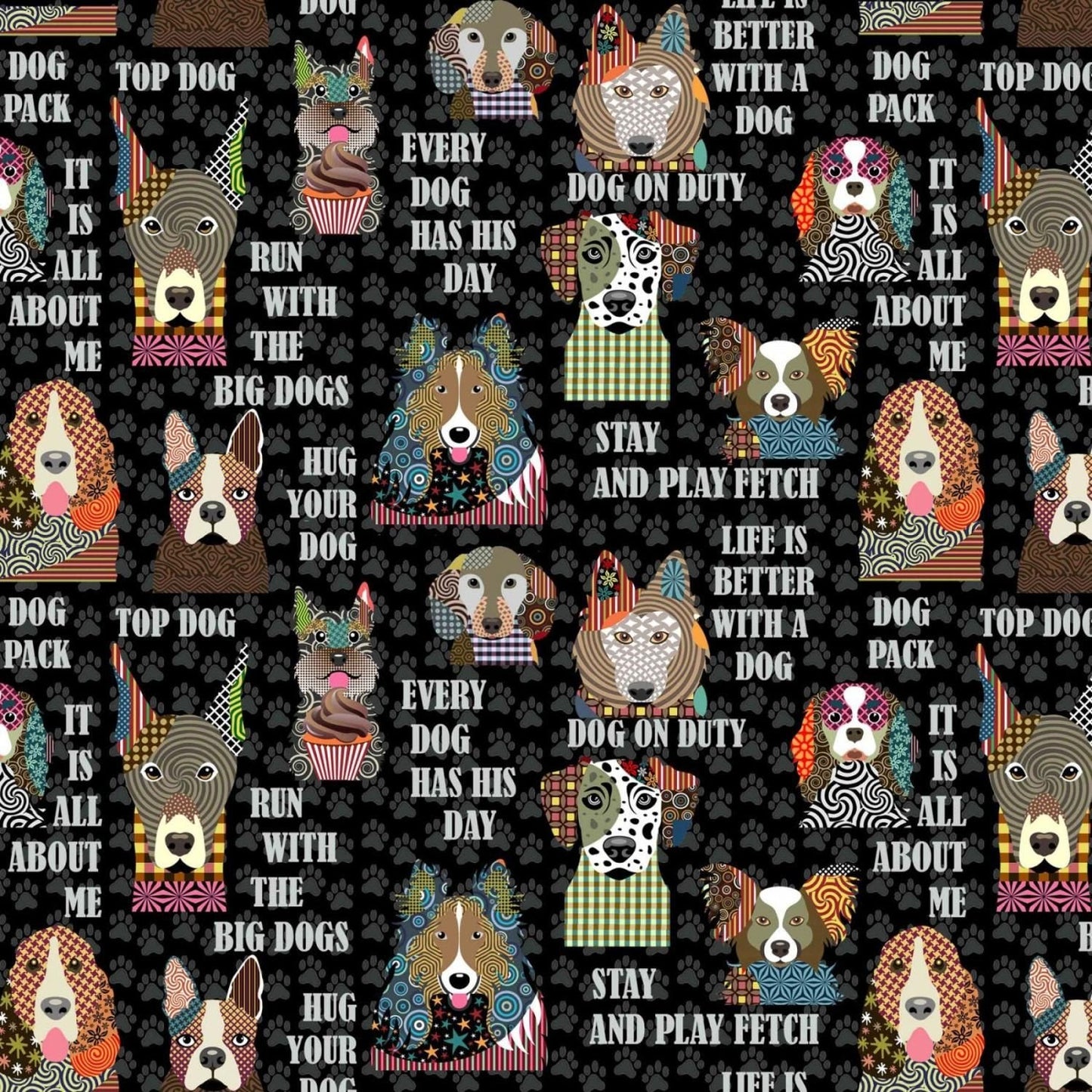 Life is Better With a Dog Fabric Collection - Lanre Adefioye
