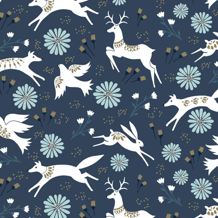 Dashwood Studios Fabric - Starlit Hollows - Forest Animals