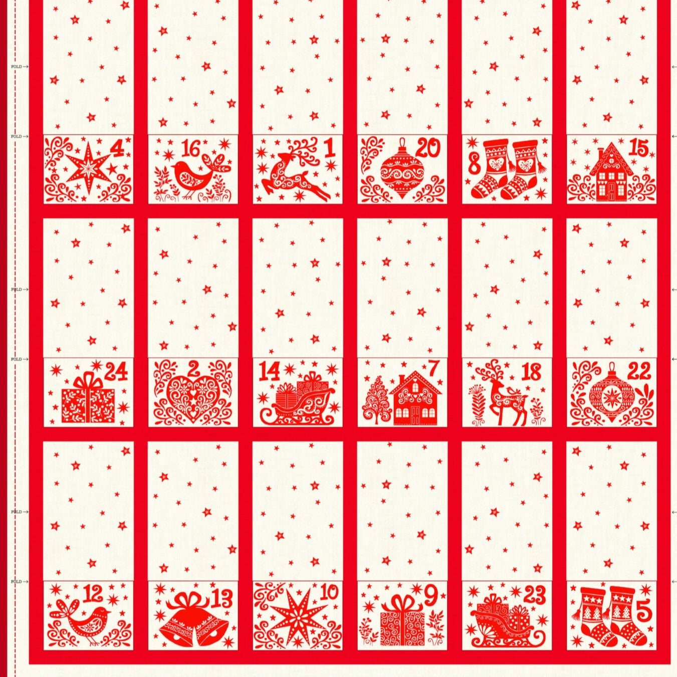 Makower - Scandi Advent Calendar Panel - 2581