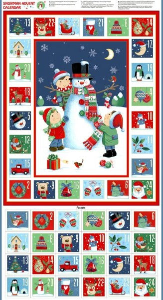Makower - Santa's Snowman Advent Calendar Panel