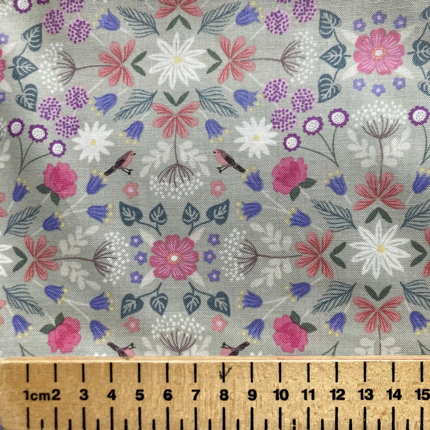 Sale - The Secret Garden - Geo Floral and Robins on Sage - Lewis & Irene