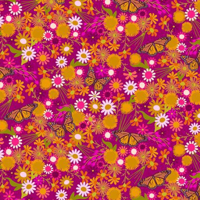 Alison Glass - Wildflowers - Monarch on Berry