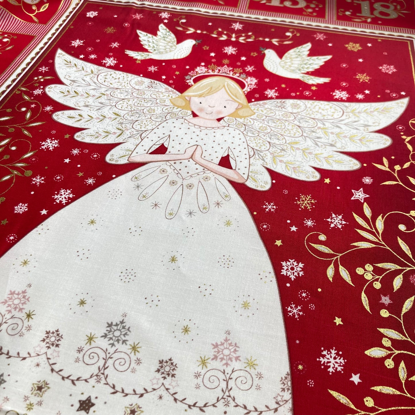 Advent Angel - Red - Advent Calendar Panel - Makower