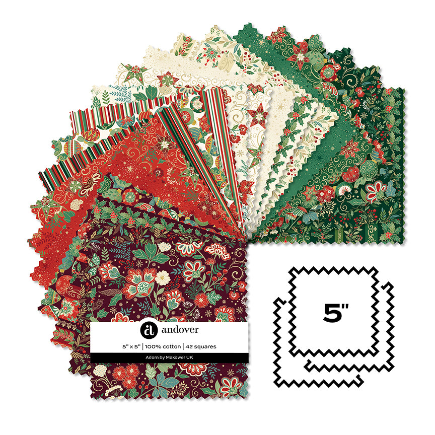 Adorn - Makower - Charm Pack - 5' squares