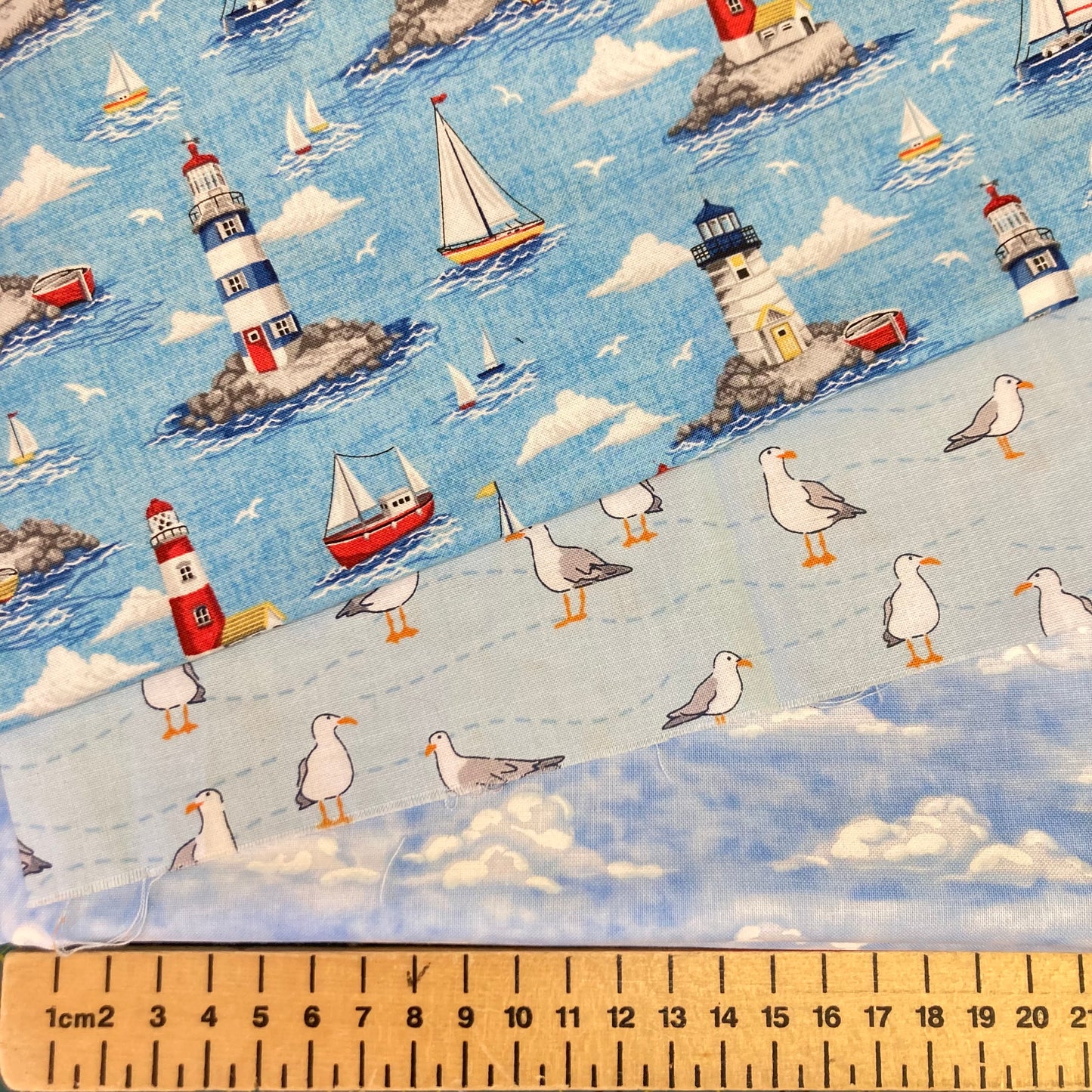 Seaside Fabric Bundle - Lighthouses - Clouds - Gulls