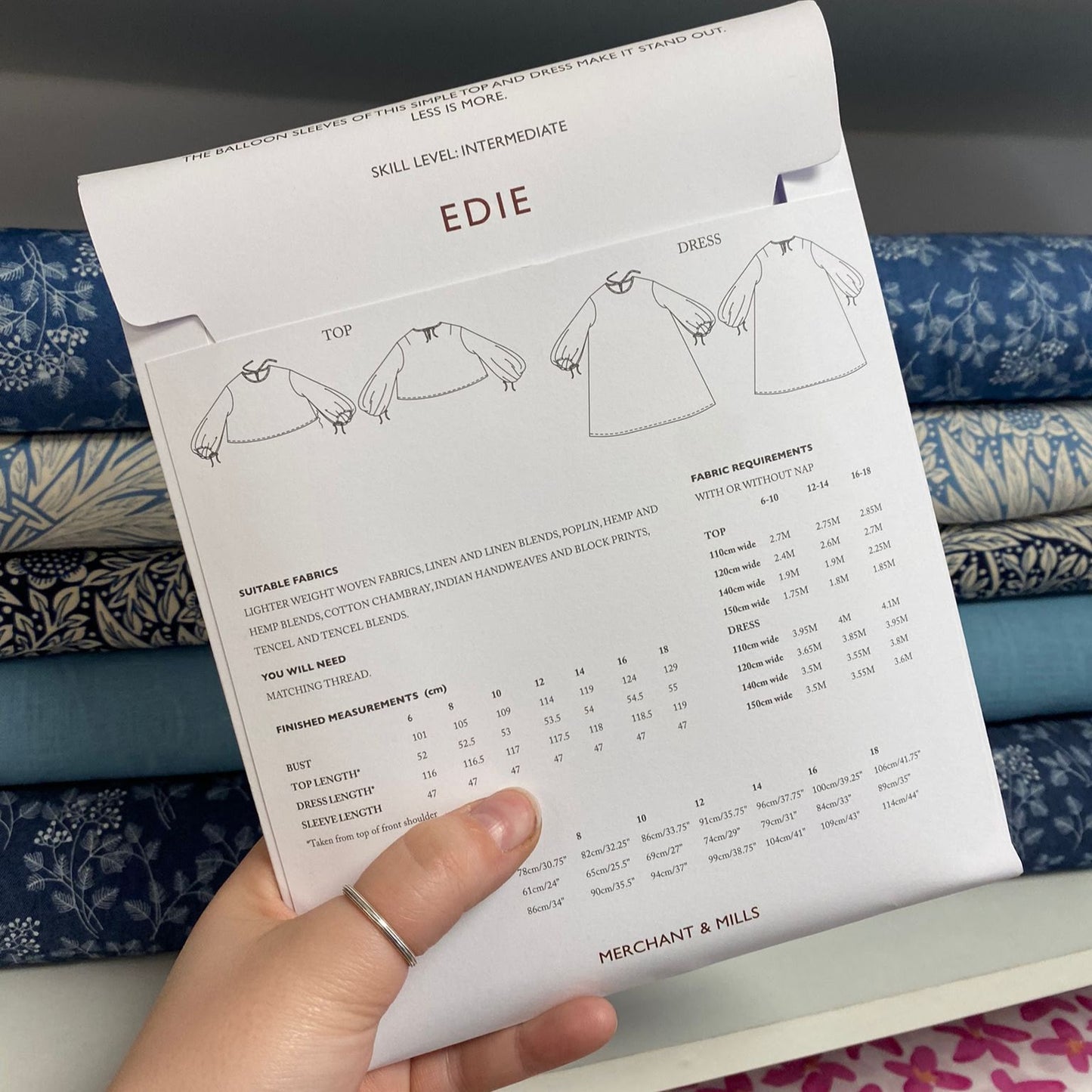 Merchant & Mills Pattern - The Edie Top and Dress Back