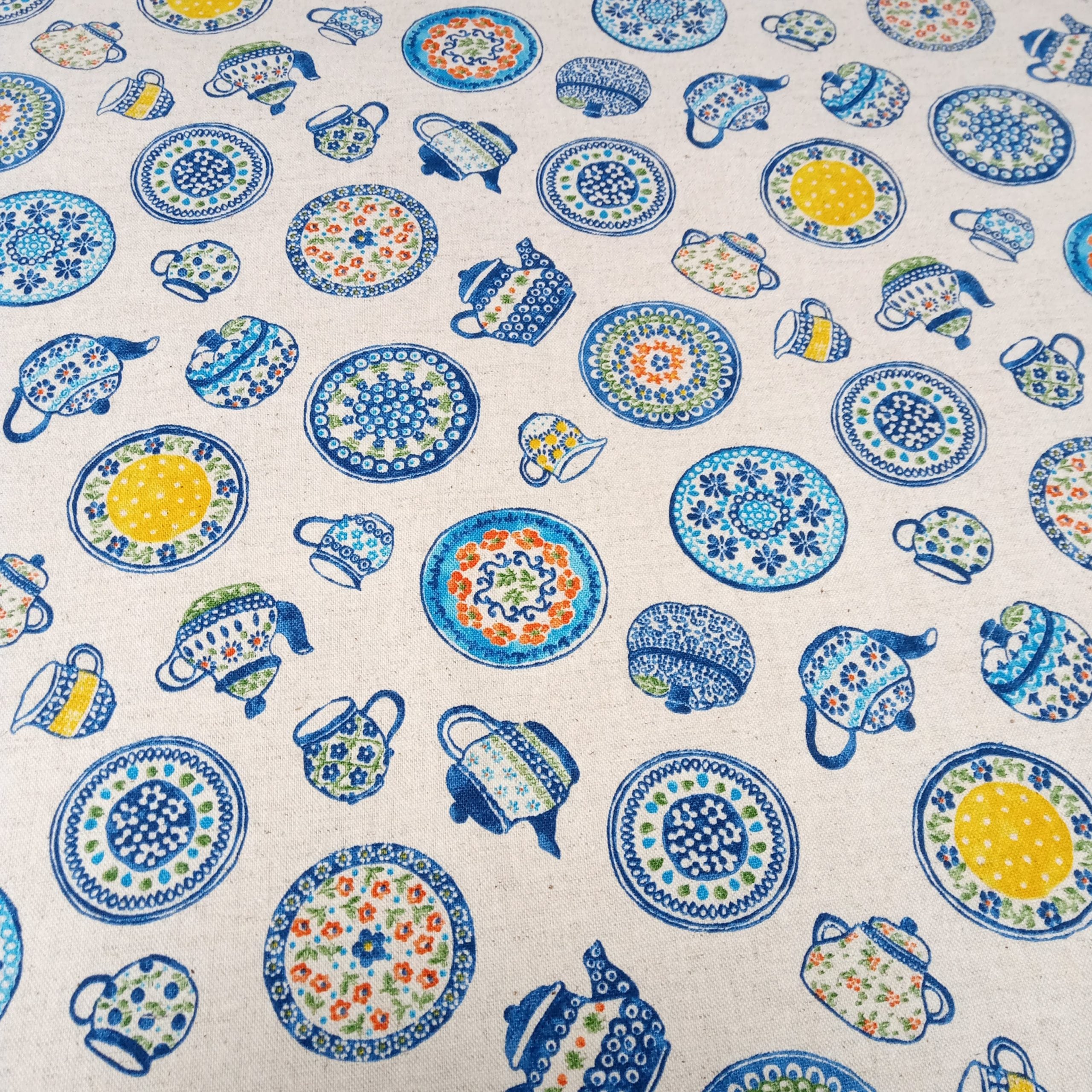 Ceramic Harmony Fabric Teapots, Cups and Plates fabrixlancaster