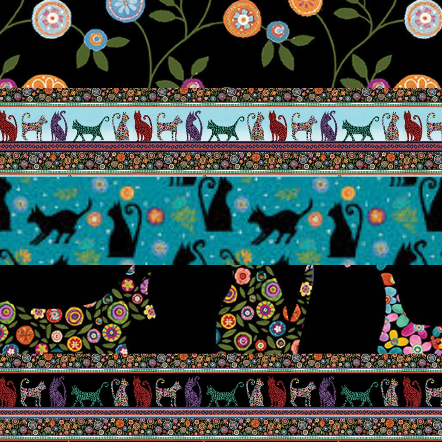 Folktown Cats Fabric Collection - Karla Gerard