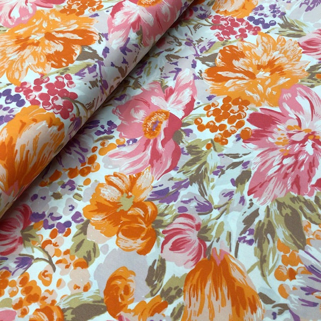 Cotton Poplin Fabric – Bright Summer Floral