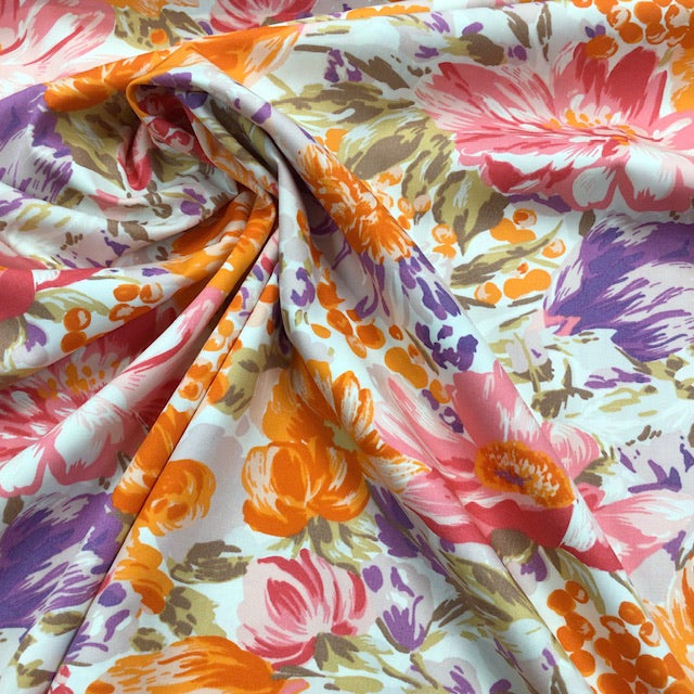 Cotton Poplin Fabric – Bright Summer Floral