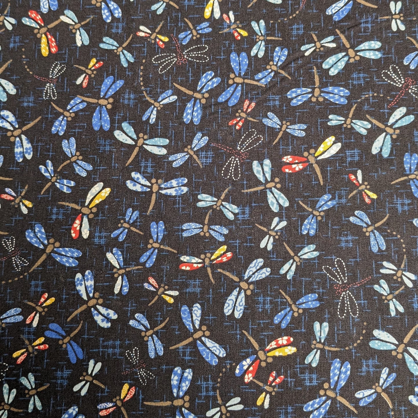 Dragonflies - Dark Blue - Japanese Fabric