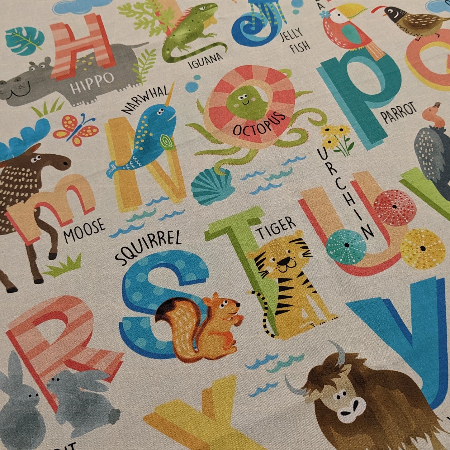 Alphabits - Animal Alphabet Fabric Quilt Panel