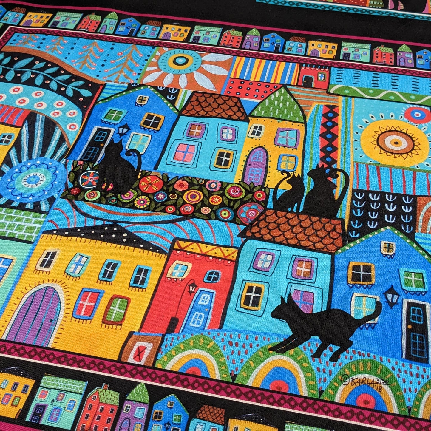 Folktown Cats Fabric Collection - Karla Gerard