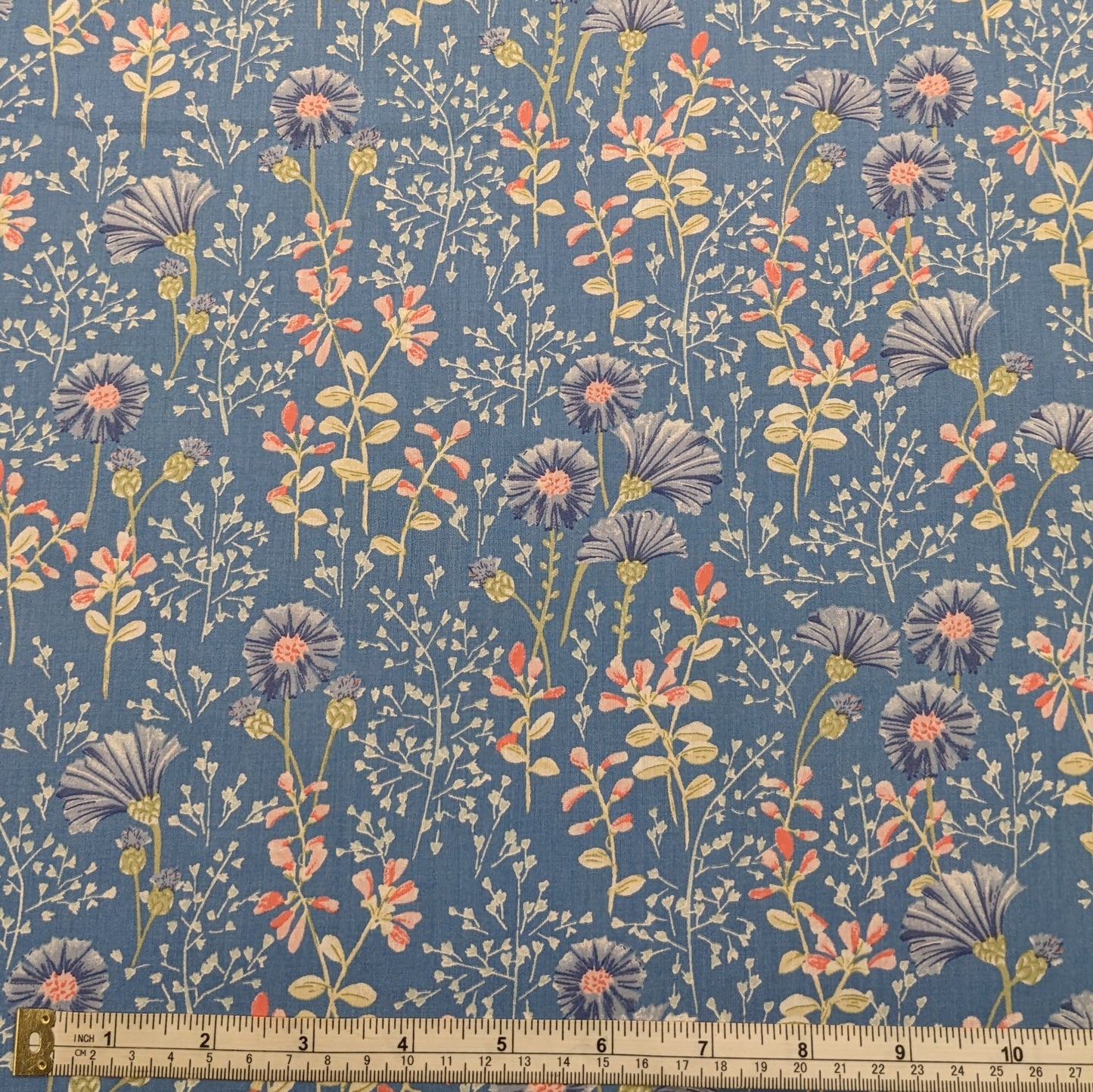 Cotton Lawn Fabric – Cornflower Floral - Blue