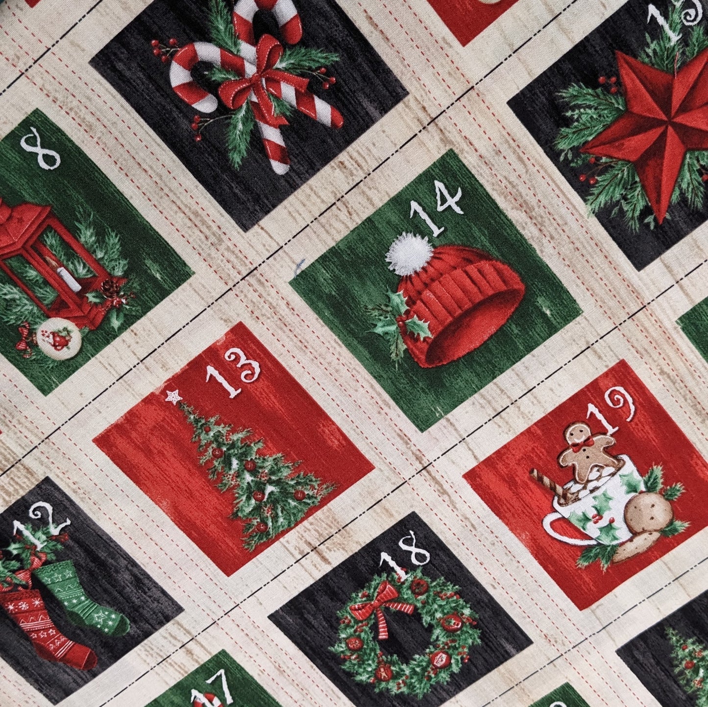Making Spirits Bright - Fabric Advent Calendar Panel
