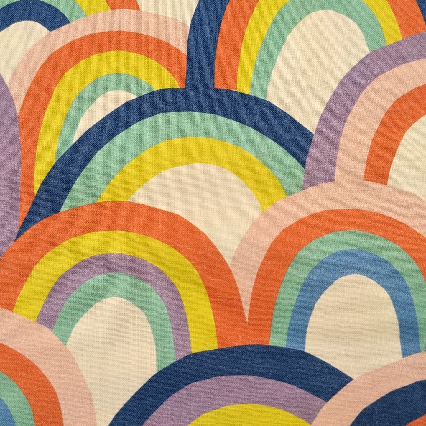 Over the Rainbow Fabric - Ampersand - Large Rainbows