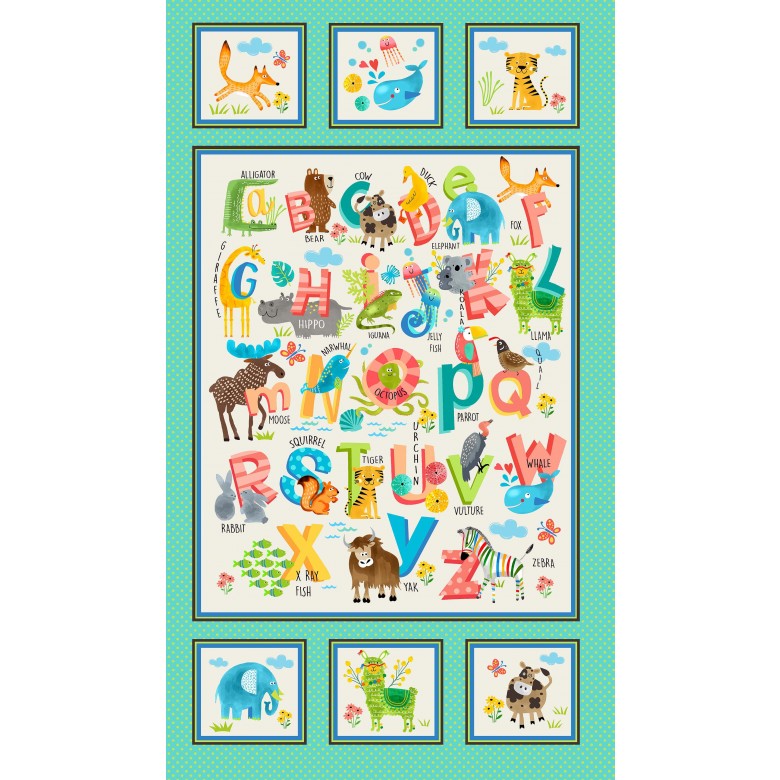 Alphabits - Animal Alphabet Fabric Panel