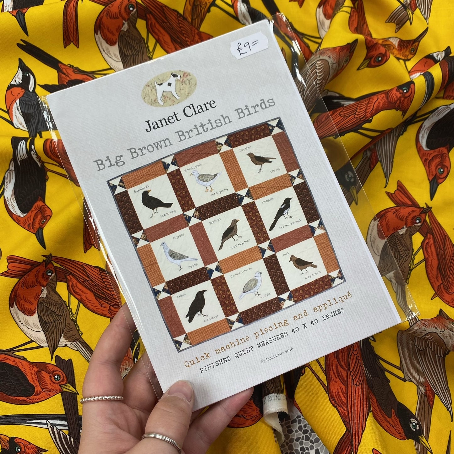 Janet Clare - Big Brown British Bird Quilt Pattern