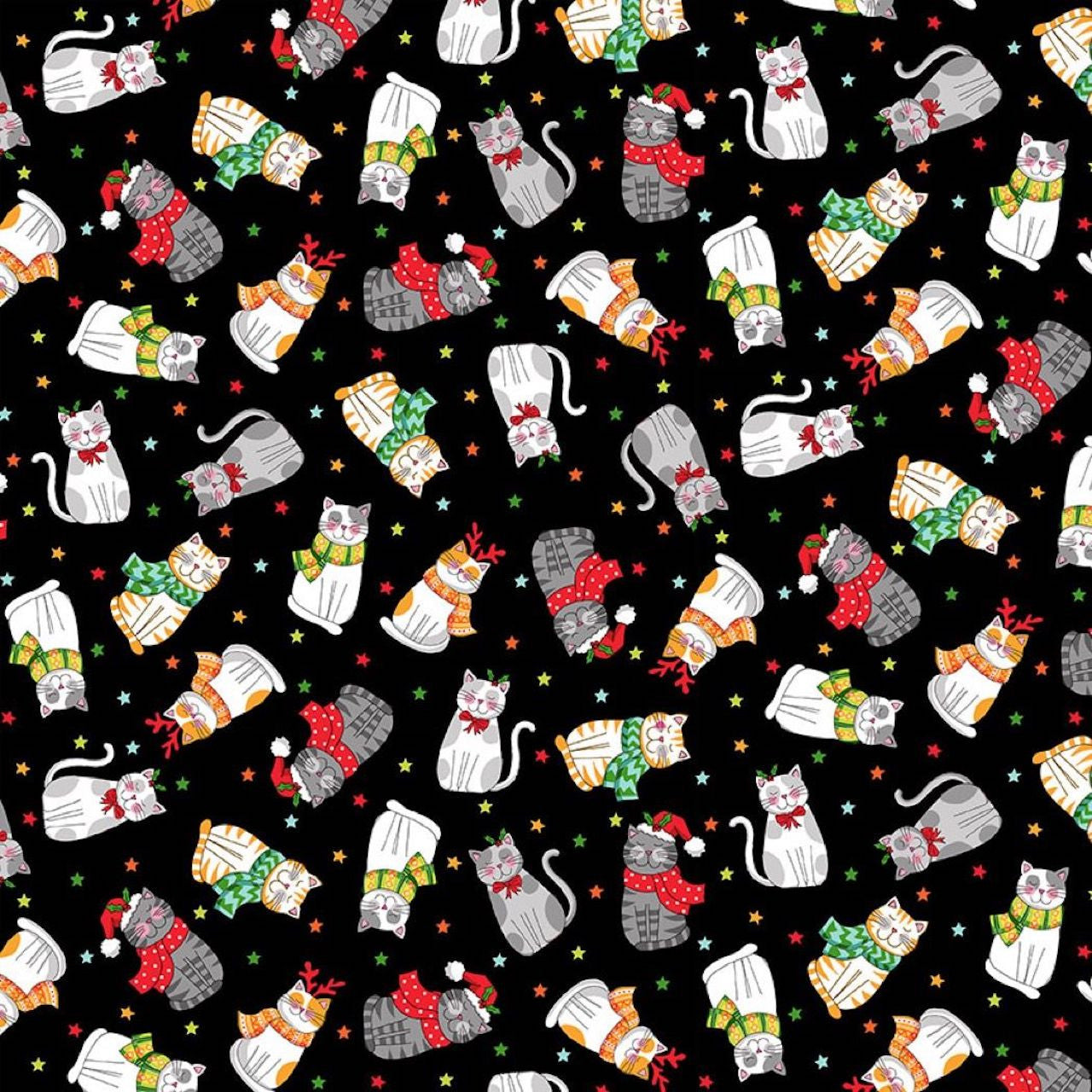 Makower Fabric - Santa Paws - Cat Scatter