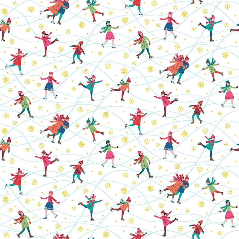 Makower Fabric - Christmas Skaters
