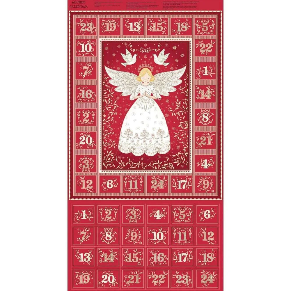 Advent Angel - Red - Advent Calendar Panel - Makower