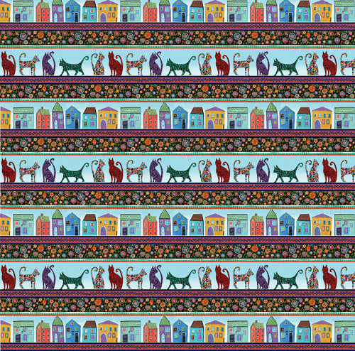 Folktown Cats Fabric Collection - Karla Gerard