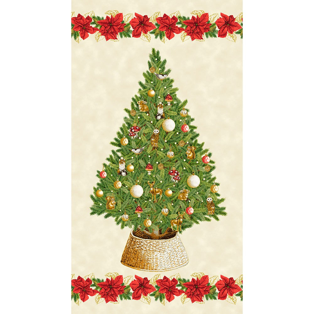 Forest Glen - Holiday Flourish- Printed Christmas Tree Panel - Robert Kaufman