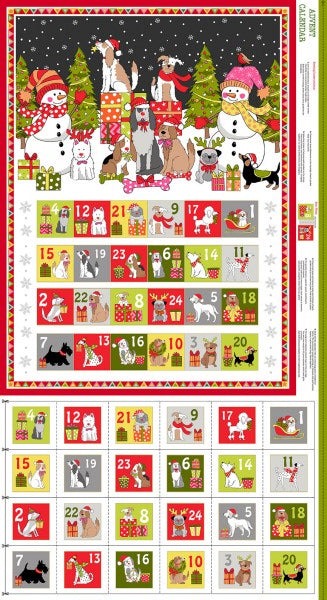 Makower - Yappy Christmas Advent Calendar Panel