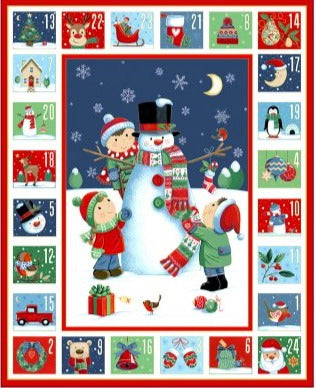 Makower - Santa's Snowman Advent Calendar Panel
