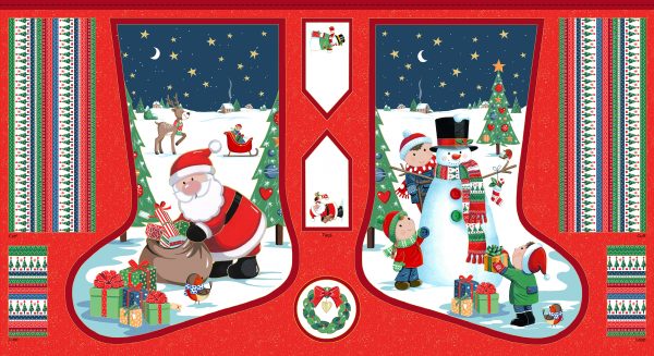 Makower Santa's Large Stocking Panel