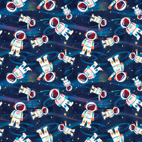 Blast Off Astronaut Fabric