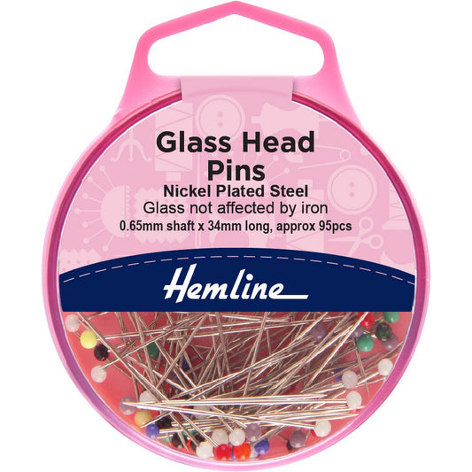 Hemline Glass Head Pins
