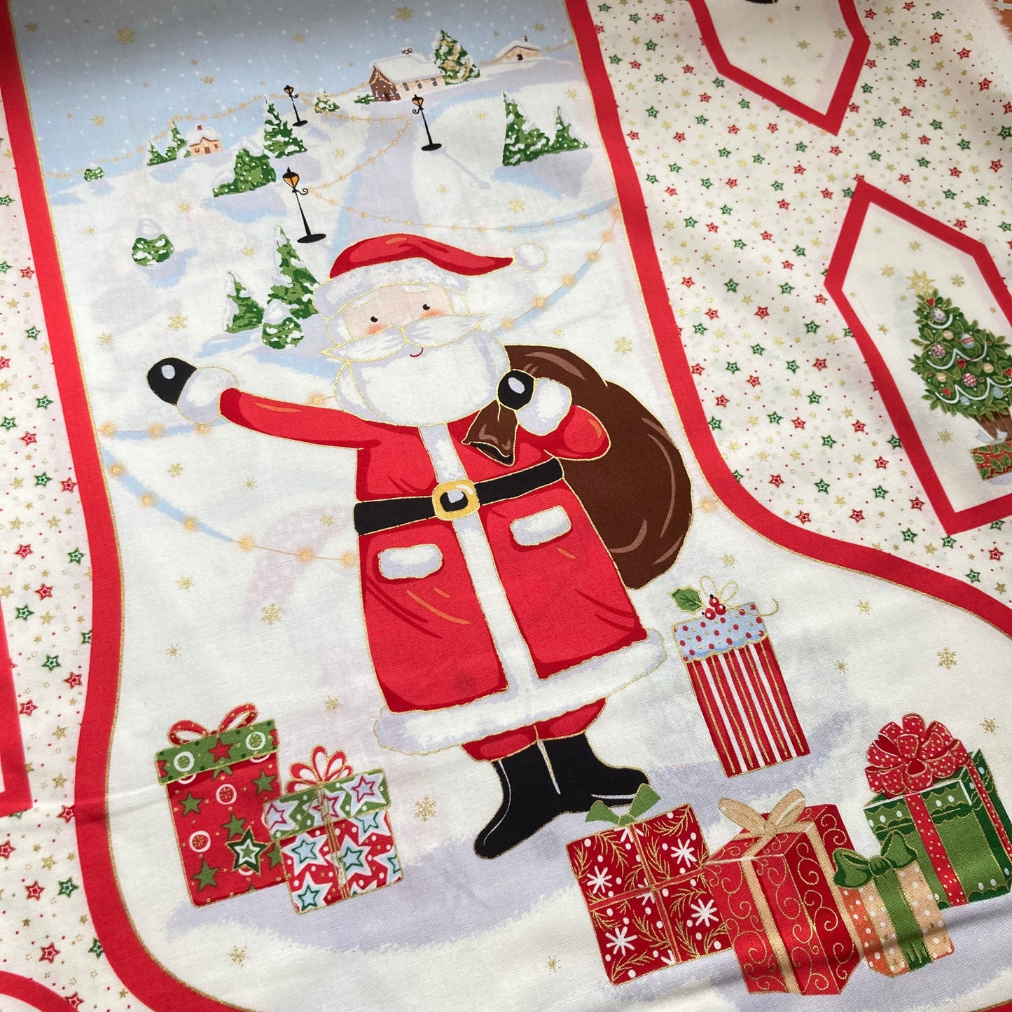 Jolly St Nick Stocking - Sewing Panel - Makower