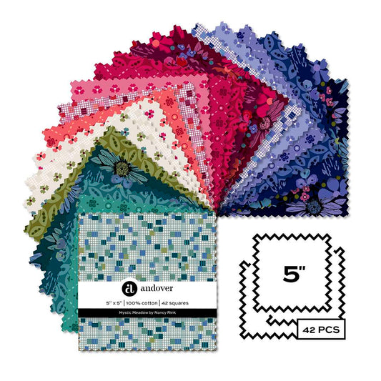 Mystic Meadow - Makower - Charm Pack - 5"squares