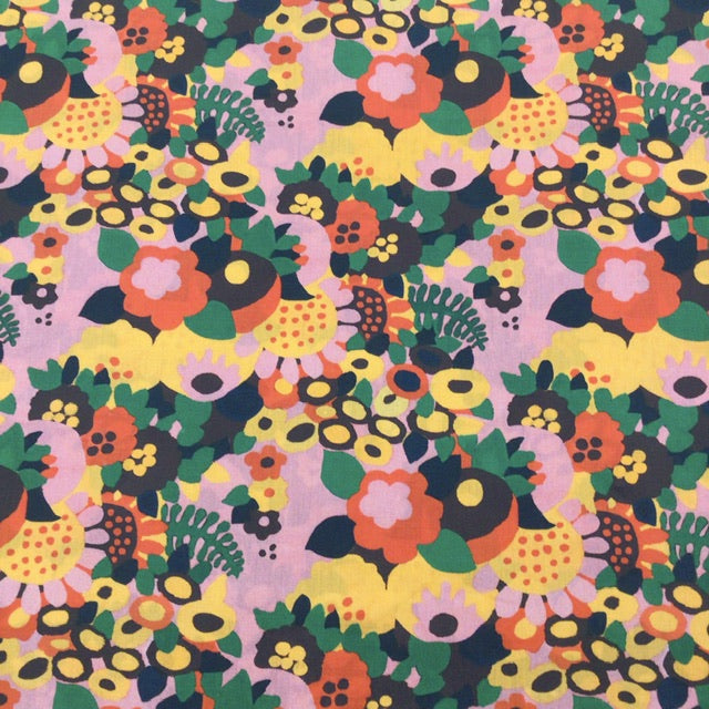 Cotton Lawn Fabric – Fabric Godmother – Maddie Floral - Orange