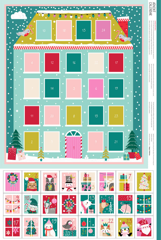 Advent House - Dashwood Studios - Fabric Advent Calendar Panel