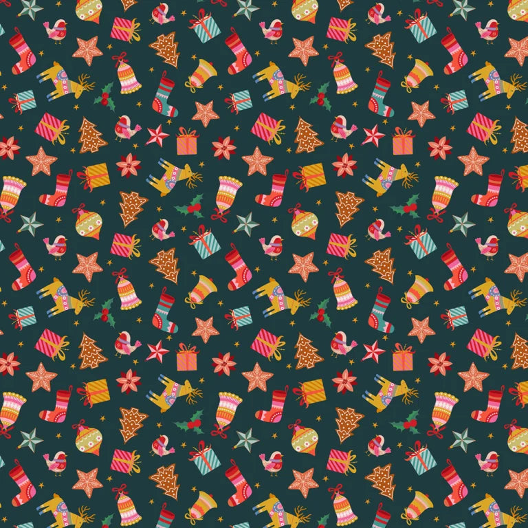 Deck the Halls - Christmas Fabric - Thread and Ink