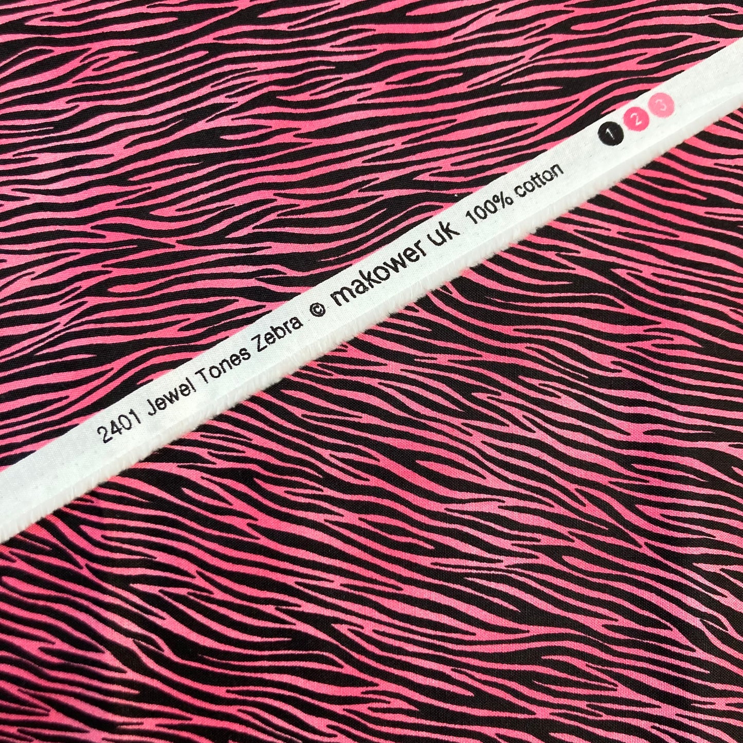 Makower - Jewel Tones -  Zebra - Pink