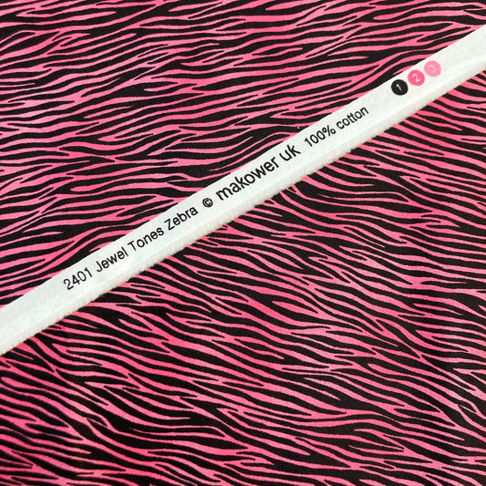 Makower - Jewel Tones -  Zebra - Pink