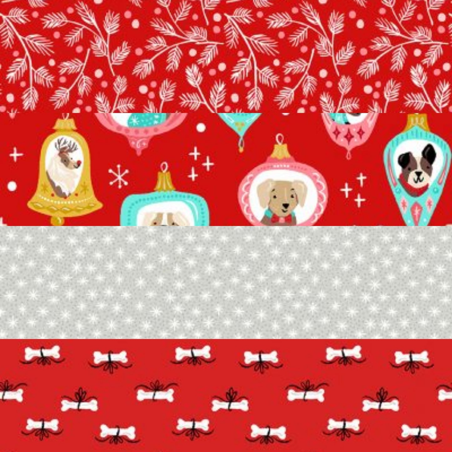 Makower - Furry and Bright Christmas Fabric Collection