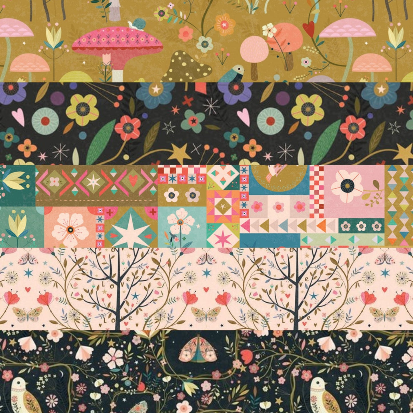 Tree of Life Fabric Collection - Bee Brown - Dashwood Studios