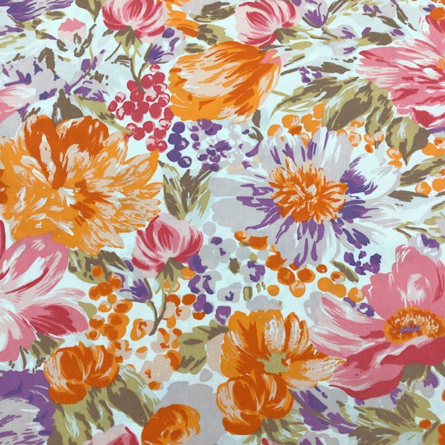 Cotton Poplin Fabric – Bright Summer Floral