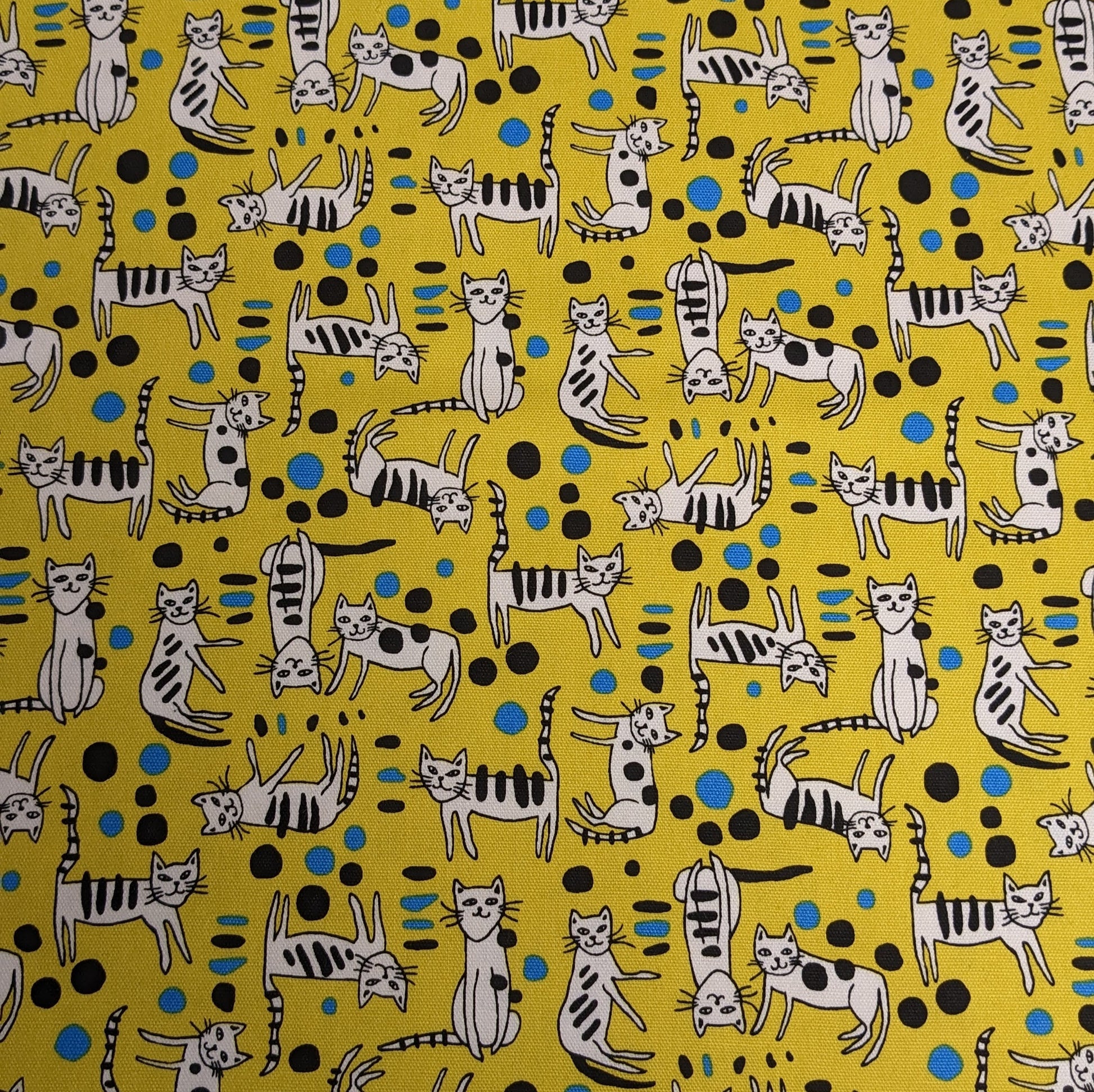 Cats - Yellow - Japanese Fabric