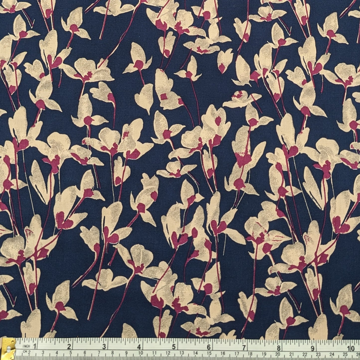 Viscose/Tencel Fabric - Navy and Plum Floral