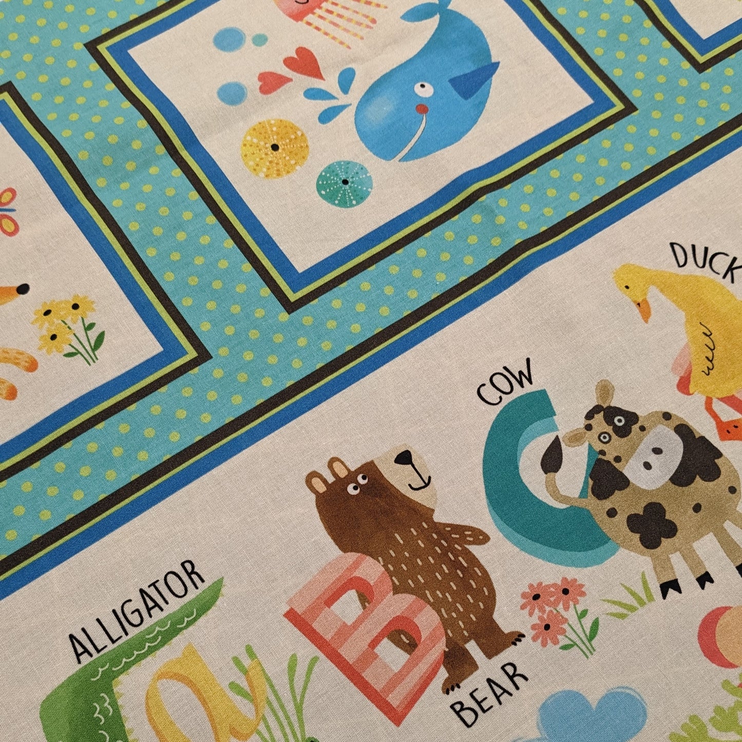 Alphabits - Animal Alphabet Fabric Quilt Panel
