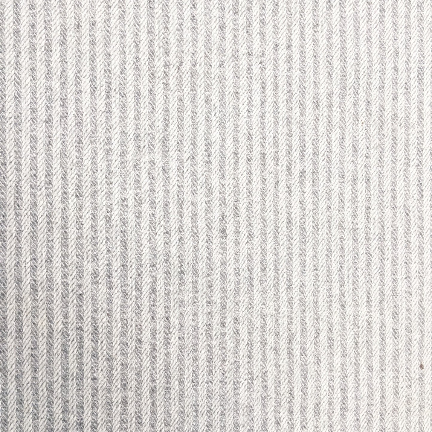 Wool and Polyester Tweed Stripe Fabric - Silver and Cream