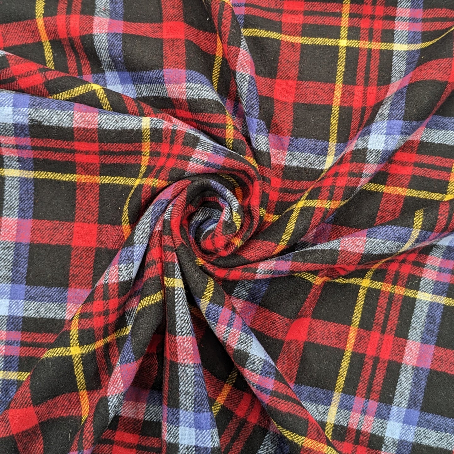 Brushed Cotton Fabric - Pink and Blue Check - Tartan