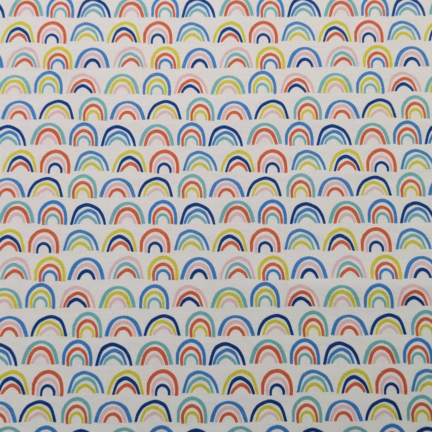 Over the Rainbow Fabric - Ampersand - Rainbow Stripe