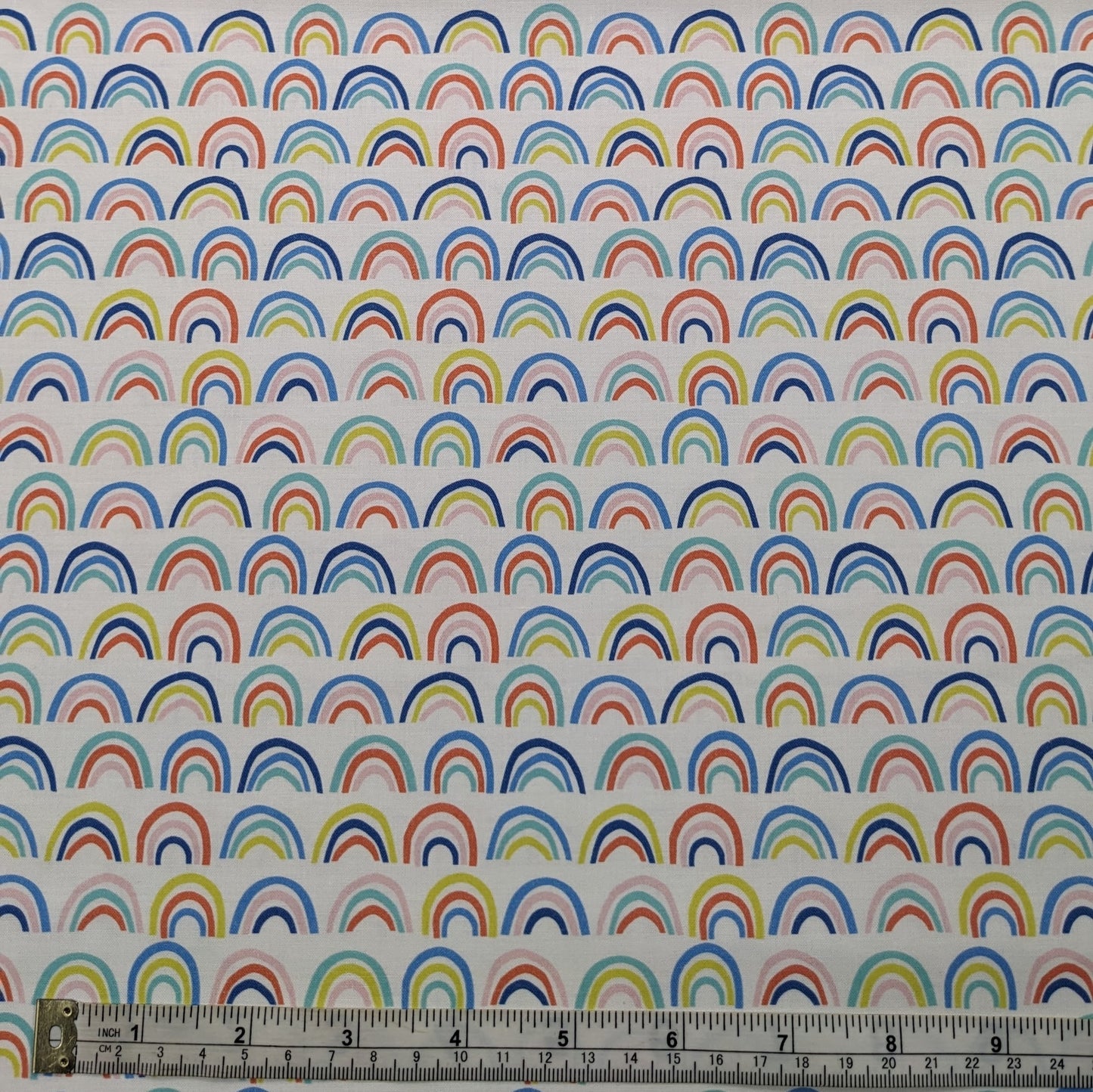 Over the Rainbow Fabric - Ampersand - Rainbow Stripe